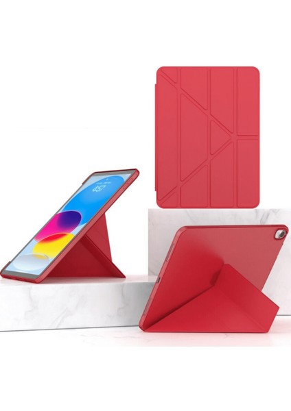Galaxy Tab S6 P619 Kılıf Tri Folding Kalem Bölmeli Standlı Kılıf