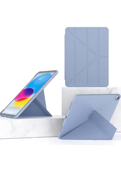 Galaxy Tab S6 P619 Kılıf Tri Folding Kalem Bölmeli Standlı Kılıf