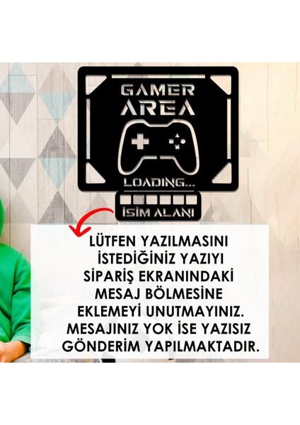 Işıklı Kişiselleştirilebilir Tablo Gamer Area Dekoratif Gece Lambası