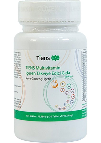 Multivitamin İçeren Takviye Edici Gıda 30 Tablet