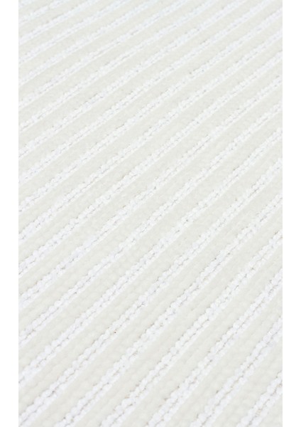Ada Plain Cream Yüksek Alçak Dokulu Hav Toz Vermez Kolay Kullanımlı Yıkanabilir Kaymaz Kilim