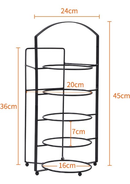 5 Katlı Yuvarlık Sunumluk 45CM (Yurt Dışından)