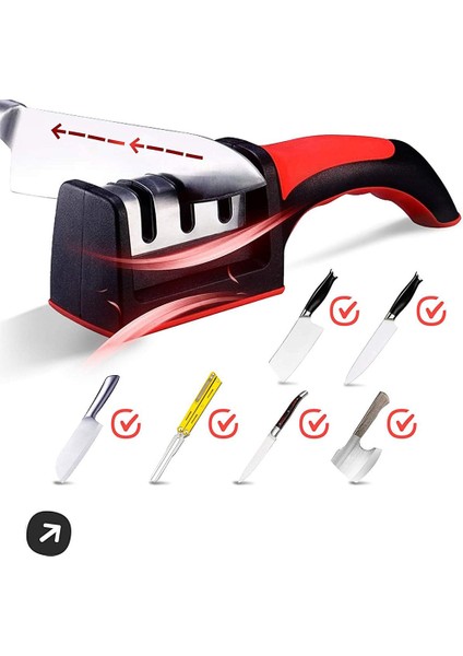 3 Açılı Ergonomik Saplı Profesyonel Elmas El Bıçakları Bileme Aparatı Çeyiz Bıçak Bileyici