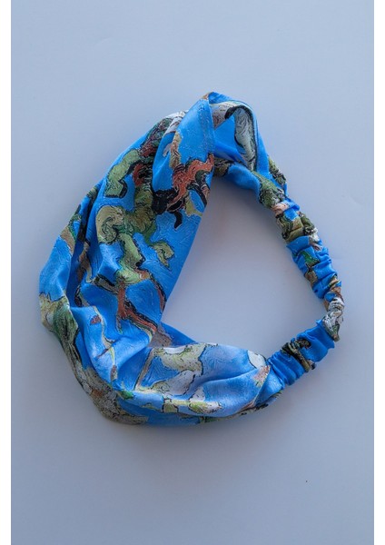 Desenli Saf Ipek Saç Bandı Bandana