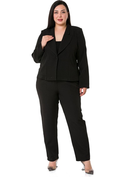 Büyük Beden Yaka Detaylı Vatkalı Astarsız Kısa Siyah Ceket fiyatları