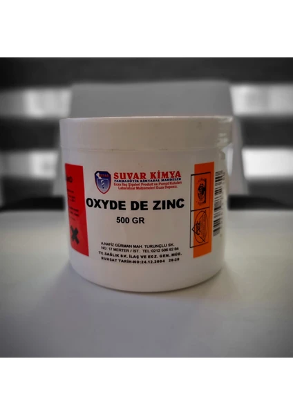 Suvar Kimya Çinko Oksit 500 gr (Oxyde De Zinc)