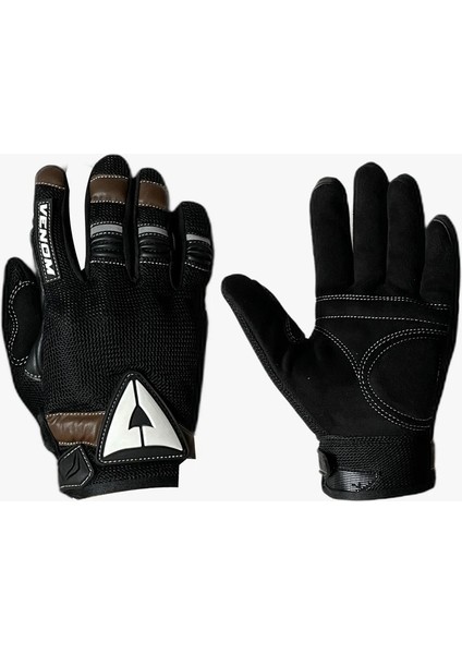 Motosiklet Eldiveni VN-900 Kahveringi Siyah SYM0133