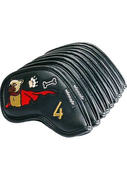 9x Club Head Kapağı Golfçüler Için Su Geçirmez Hediye 4-9, P, A, S Golf Iron Headcover Siyah (Yurt Dışından) fırsatları