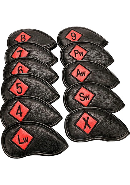 11PACK Golf Demir Headcover Seti Numaralı Kama Kulübü Kafası Kılıfı (Yurt Dışından)
