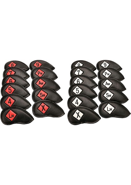 11PACK Golf Demir Headcover Seti Numaralı Kama Kulübü Kafası Kılıfı (Yurt Dışından)