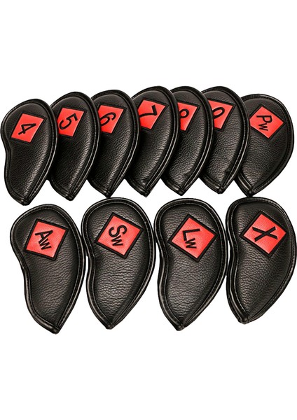 11PACK Golf Demir Headcover Seti Numaralı Kama Kulübü Kafası Kılıfı (Yurt Dışından)