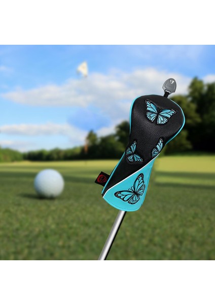 Kulüp Kafa Kapağı Kelebek Desen Golf Ahşap Headcover For Ulaşım Black Ut (Yurt Dışından) modelleri