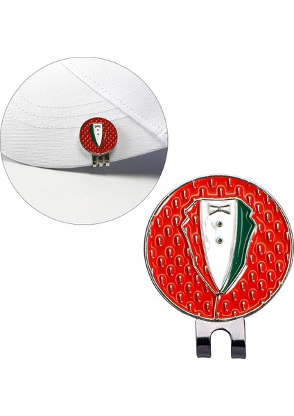 Emaye Işaretleyici Yuvarlak Tasarımlı Komik Golf Şapka Klibi Kırmızı (Yurt Dışından)