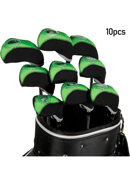 10 Adet Golf Demir Headcovers Golf Kulübü Kafa Kapağı Golfçü Hediye Koruma Koruyucusu Yeşil (Yurt Dışından) indirimleri