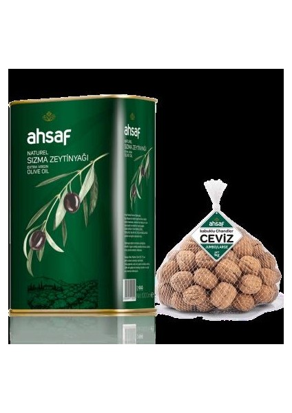 Natüreı Sızma Zeytinyağı 1 Lt Teneke + Kabuklu Yerli Ceviz (Jumbo/large) 1 kg File