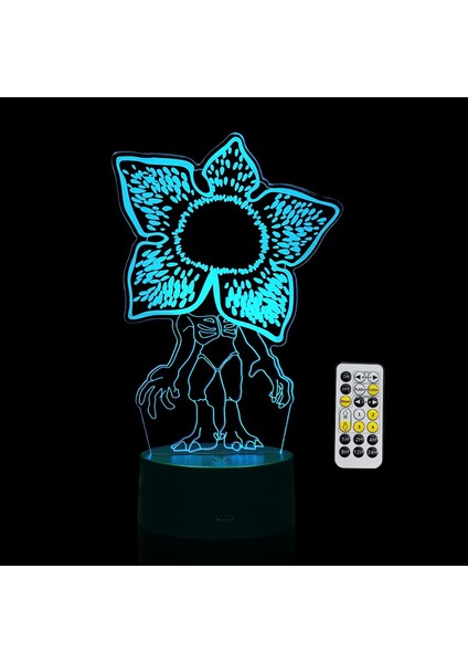 Stranger 3D Gece Lambası, 7 Renk Değiştiren Optik Illüzyon Akıllı Dokunmatik Masa Masa Lambası, Uzaktan Kumandalı, Çocukların Ev Dekorasyonu Için Mükemmel Hediyeler LED Lamba (Yurt Dışından)