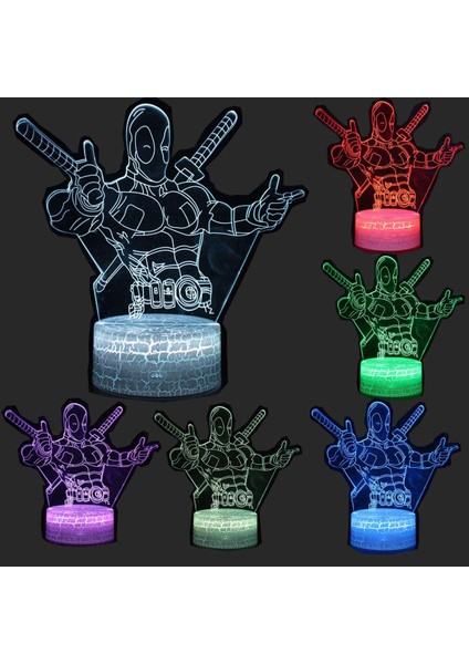 3D Gece Lambası Dokunmatik Masa Masa Lambası Üç Desen 7 Renk Akrilik Düz ve Abs Çatlak Tabanlı ve Çocuklar Çocuklar Için USB Kablolu Optik Illüzyon Işıkları (Yurt Dışından) modelleri
