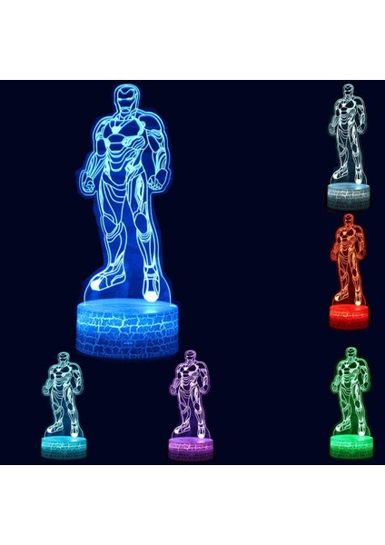 3D Gece Lambası Dokunmatik Masa Masa Lambası Üç Desen 7 Renk Akrilik Düz ve Abs Çatlak Tabanlı ve Çocuklar Çocuklar Için USB Kablolu Optik Illüzyon Işıkları (Yurt Dışından) fırsatları