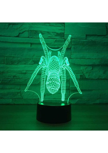 Çocuklar Için Hayvan Örümcek Lambası 3D Gece Işığı, 16 Renk Değişimli ve Uzaktan Kumandalı 3D Illüzyon Lambası, Erkekler ve Kızlar Için Doğum Günü Hediyesi (Yurt Dışından)