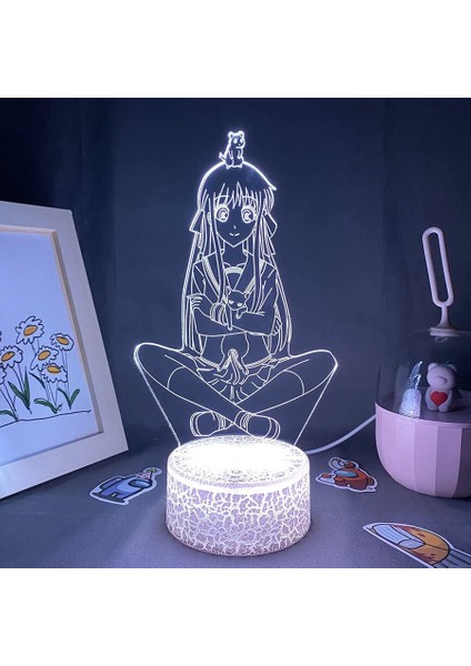 Hayranları Için Anime Meyve Sepetli 3D Nightlight 16 Renk Dekor Illusion Uzaktan Kumandalı LED Lamba, Manga Meyve Sepeti Şekil Noel Hediyesi Oyuncaklar Çocuklar/erkekler (Lav Lambası) (Yurt Dışından)