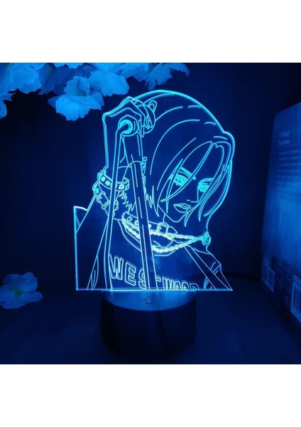 Nana Osaki Anime 3D Erkek Için Gece Lambası 16 Renk Kız Odası Dekoru Illusion LED Lamba USB Manga Nana Şekil Uygun Çocuk Hayranları Noel Hediyeleri (Siyah Lamba) (Yurt Dışından)