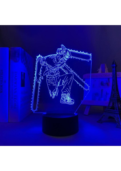 Testere Adam Anime 3D Gece Lambası Boy Için 16 Renkler Kız Odası Dekor Illusion LED Lamba USB Manga Pochita Şekil Uygun Çocuklar Fanlar Noel Hediyeleri (Yurt Dışından)