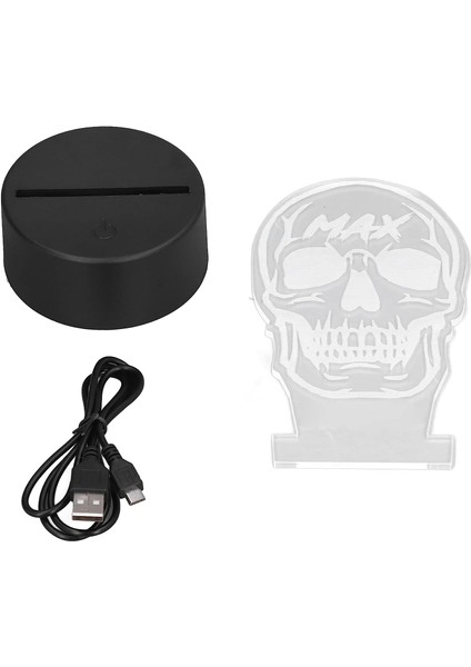 3D Işık, 7 Renkli Kafatası USB Powered LED Gece Lambası, Yatak Odası Için Doğum Günü Hediyesi (Yurt Dışından)