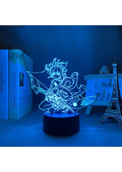3D LED Lamba Yoimiya Genshin Etkisi Çocuklar Için Yatak Odası Dekorasyonu Çocuk Doğum Günü Hediyesi Odası Dekoru Genshin Etkisi LED Işık Başucu (Yurt Dışından)