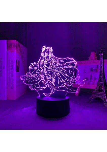 3D LED Lamba Genshin Impact Sangonomiya Kokomi Çocuklar Için Yatak Odası Dekoru Çocuk Doğum Günü Hediyesi Genshin Impact LED Gece Lambası Oyunu (Yurt Dışından)