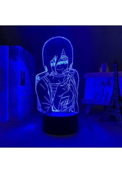 3D LED Lamba Anime Testere Adam Bayan Reze Yatak Odası Dekoru Çocuklar Için Doğum Günü Hediyesi Manga Testere Adam LED Işık Başucu (Yurt Dışından)