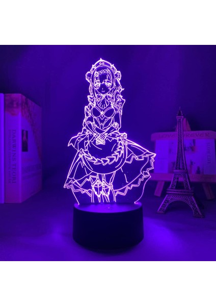 3D LED Işık Genshin Impact Noelle Akrilik LED Lamba Oyunu (Yurt Dışından)