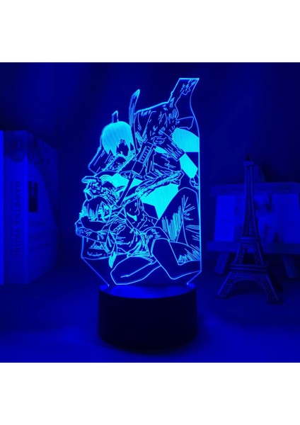 Testere Adam Anime 3D Gece Lambası Boy Için 16 Renkler Kız Odası Dekor Illusion LED Lamba USB Manga Pochita Şekil Uygun Çocuklar Fanlar Noel Hediyeleri (Yurt Dışından)
