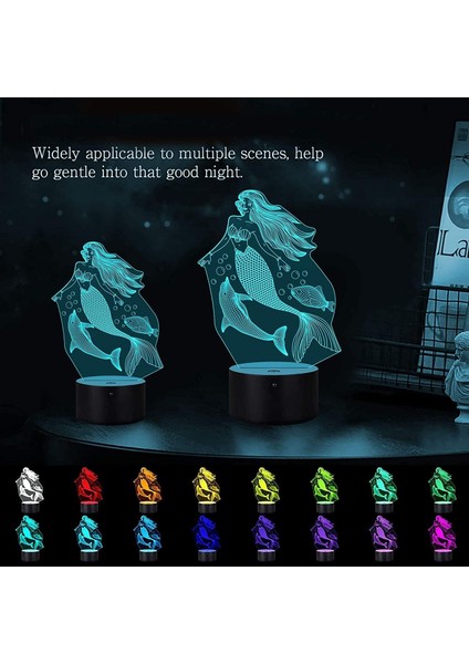 3D Güzellik ve Balık Uzaktan Kumanda 16 Renk Gece Işıkları Illusion Akrilik LED Masa Başucu Lambası Çocuk Yatak Odası Masa Dekor Çocuklar Için Doğum Günü Noel Hediyesi Oyuncak (Yurt Dışından) fırsatları
