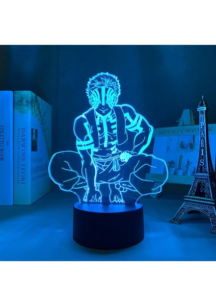 LED Işık Anime Akaza Çocuk Odası Dekorasyonu Için Gece Lambası Doğum Günü Hediyesi Odası Dekor 3D Lamba Manga Kimetsu Erkek Kız Çocuklar Için Çocuk 7 Renkler Pxjd (Yurt Dışından)