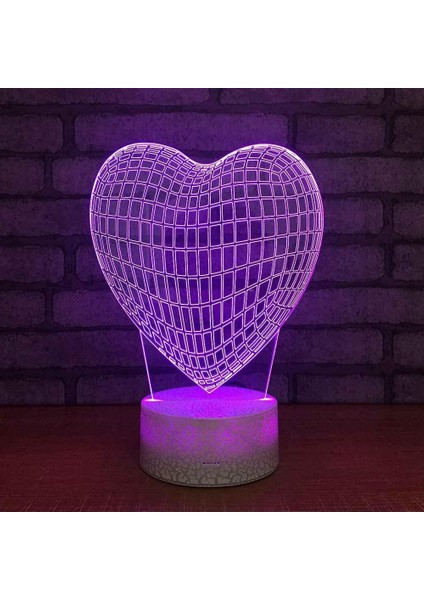 Çocuklar Için 3D Gece Lambası, 3D Heart Art Illusion Gece Lambası, Zamanlama Uzaktan Kumandalı Dekor Lambası Yeni Yıl Tatili Çocuklar Için Noel Doğum Günü Hediyeleri Çocuk Genç (Yurt Dışından)