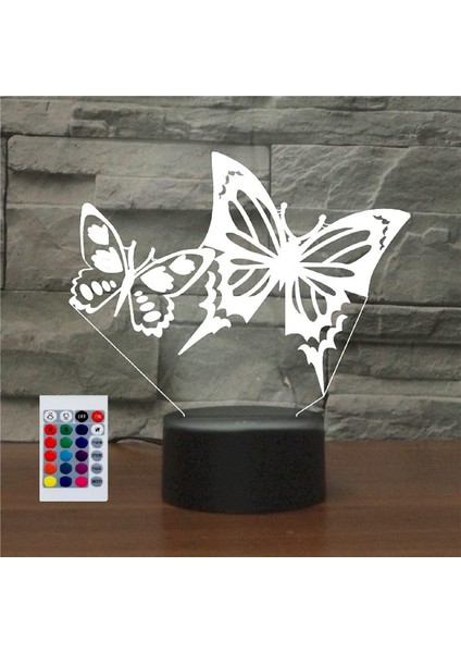Çocuklar Için Gece Lambası 3D Kelebek LED Lamba Uzaktan Kumanda ile 16 Renk Değiştirme Noel Doğum Günü Hediyesi Çocuk Için (Yurt Dışından)