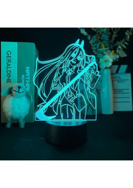Japon Animesi LED Işık Testere Adam Yatak Odası Dekoru Için Nightlight Doğum Günü Çocuklar Hediye Sevimli Odası Dekor Masa 3D Illusion Lamba (Yurt Dışından)