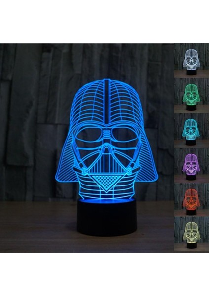 3D Star Wars Darth Vader LED Işık Masa Lambası Gece Lambası Çocuk Odası Yatak Odası Hediye (Yurt Dışından)