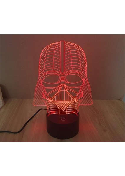 3D Star Wars Darth Vader LED Işık Masa Lambası Gece Lambası Çocuk Odası Yatak Odası Hediye (Yurt Dışından)