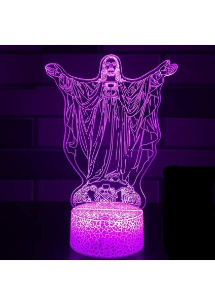 3D Isa Gece Lambası Illusion Gece Lambası 7 Renk Değiştirme Dokunmatik Anahtar Masa Masa Dekorasyon Lambaları Akrilik Düz Abs Taban USB Kablosu Oyuncak (Otobüs) (Yurt Dışından)
