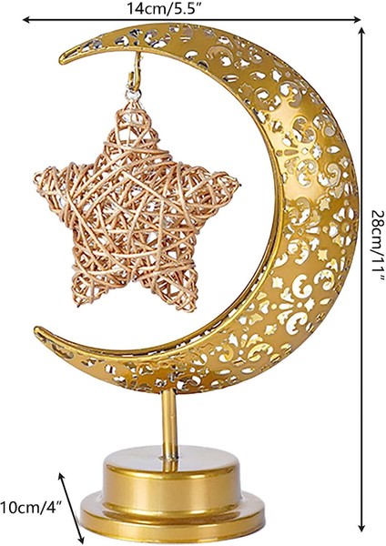 Bayram El Sanatları Gece Lambası, 3D Ramazan Mübarek Lamba Süslemeleri, Altın Oymak Ay Yıldız Müslüman Atmosfer Lambası Yatak Odası Oturma Odası Arkadaşlar Inananlar Hediyeler-Style2 (Yurt Dışından)