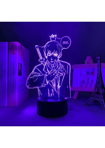 3D LED Gece Lambası Anime Testere Adam Hayakawa Için Yatak Odası Dekoru Çocuklar Için Doğum Günü Hediyesi Manga Testere Adam LED Işık Başucu (Yurt Dışından)