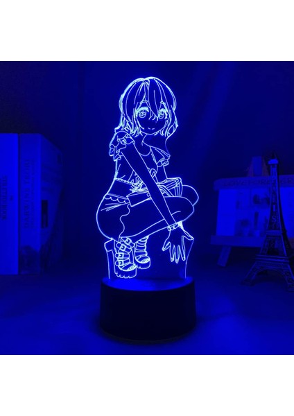 Bir Kız Arkadaşı Kiralama Anime 3D Erkek Için Gece Lambası 16 Renk Kız Odası Dekoru Illusion LED Lamba USB Manga Sarashina Ruka Kanojo Şekil Uygun Çocuklar Hayranlar Yılbaşı Hediyeleri (Yurt Dışından)