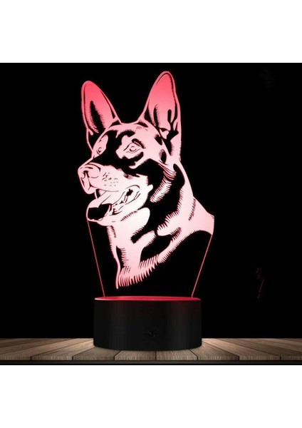 3D Kurt Köpek Gece Işığı Lambası Illusion Gece Lambası 7 Renk Değiştirme Dokunmatik Anahtar Masa Masa Dekorasyon Lambaları Hediye Akrilik Düz Abs Taban USB Kablosu Oyuncak (Yurt Dışından) fiyatları