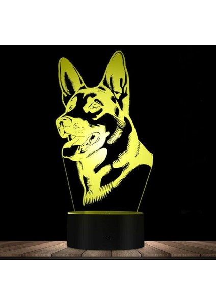 3D Kurt Köpek Gece Işığı Lambası Illusion Gece Lambası 7 Renk Değiştirme Dokunmatik Anahtar Masa Masa Dekorasyon Lambaları Hediye Akrilik Düz Abs Taban USB Kablosu Oyuncak (Yurt Dışından) modelleri