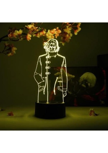 Tokya Ghonl Anime 3D Gece Lambası Boy Için 16 Renk Kız Odası Dekor Illusion LED Lamba USB Manga Ken Kaneki Şekil Uygun Çocuklar Hayranlar Yılbaşı Hediyeleri (Yurt Dışından) fırsatları