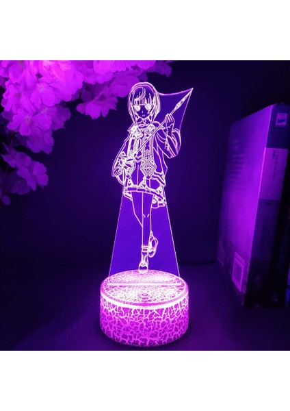 Kılıç Karınca Orline Anime 3D Erkek Için Gece Lambası 16 Renk Kız Odası Dekor Illusion LED Lamba USB Manga Kirito Asuna Şekil Uygun Çocuklar Hayranlar Noel Hediyeleri (Lav Lambası) (Yurt Dışından)