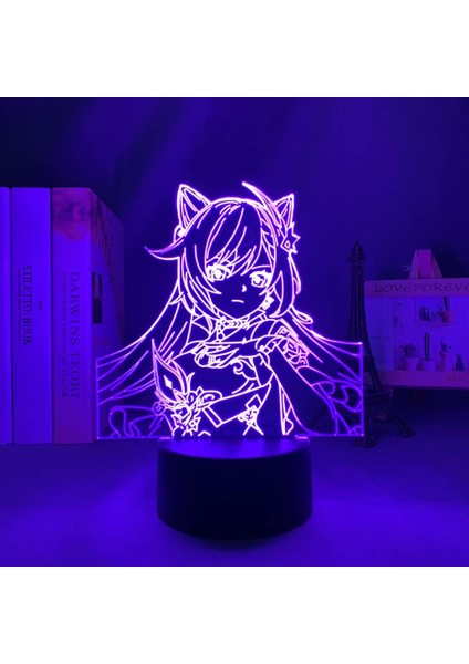 3D LED Gece Işığı Lambası Genshin Impact Keqing Akrilik LED Lamba Oyunu (Yurt Dışından)
