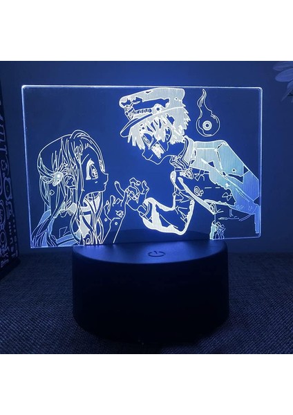 Tuvalet Bağlı Hanako Kun Tbhk Yatak Odası Için LED 3D Illusion Lamba Manga Gece Işıkları Anime Aksiyon Figürleri Dekorasyon Çocuk Hediyesi (Siyah Taban 16 Renk, 03) (Yurt Dışından)