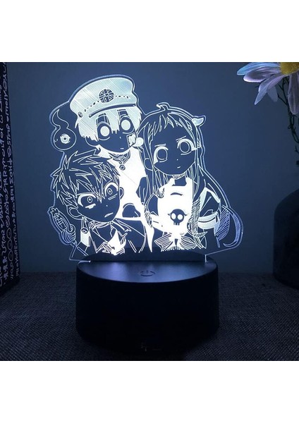 Tuvalet Bağlı Hanako Kun Tbhk Yatak Odası Için LED 3D Illusion Lamba Manga Gece Işıkları Anime Aksiyon Figürleri Dekorasyon Çocuk Hediyesi (Siyah Taban 16 Renk, 03) (Yurt Dışından) fırsatları